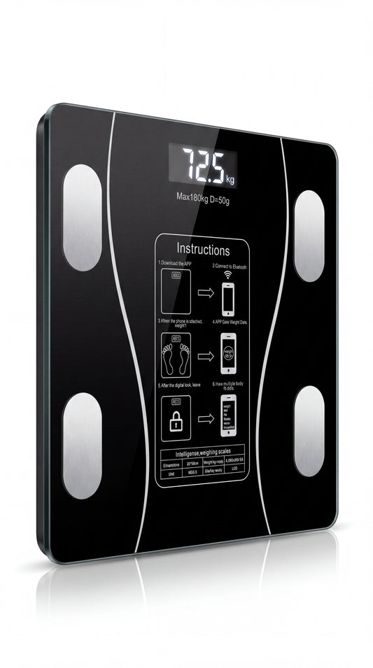 Smart Bluetooth Weight Scale with BMI & Body Fat Analyzer – Digital Body Composition Machine