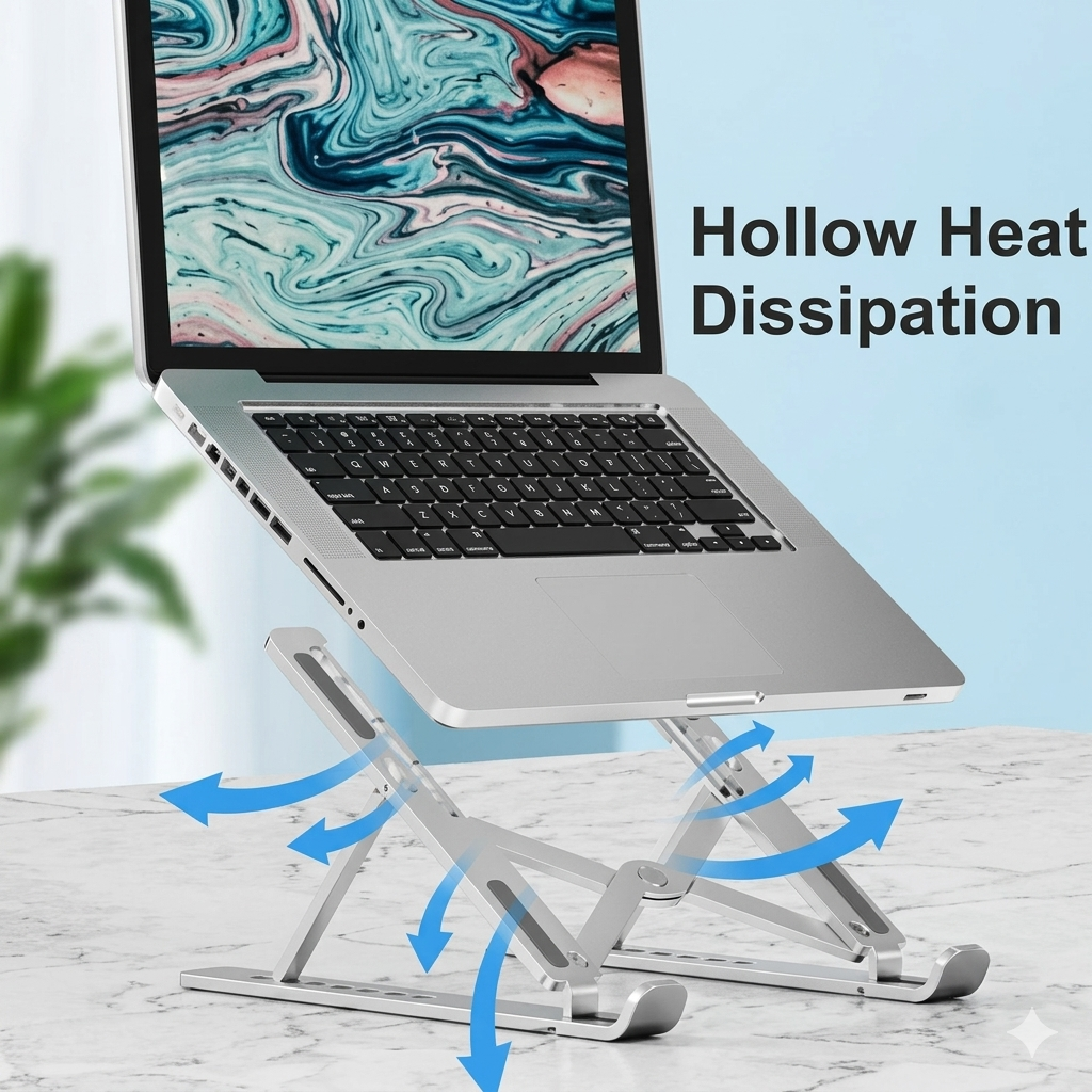 Aluminum Laptop Stand (Adjustable & Foldable)