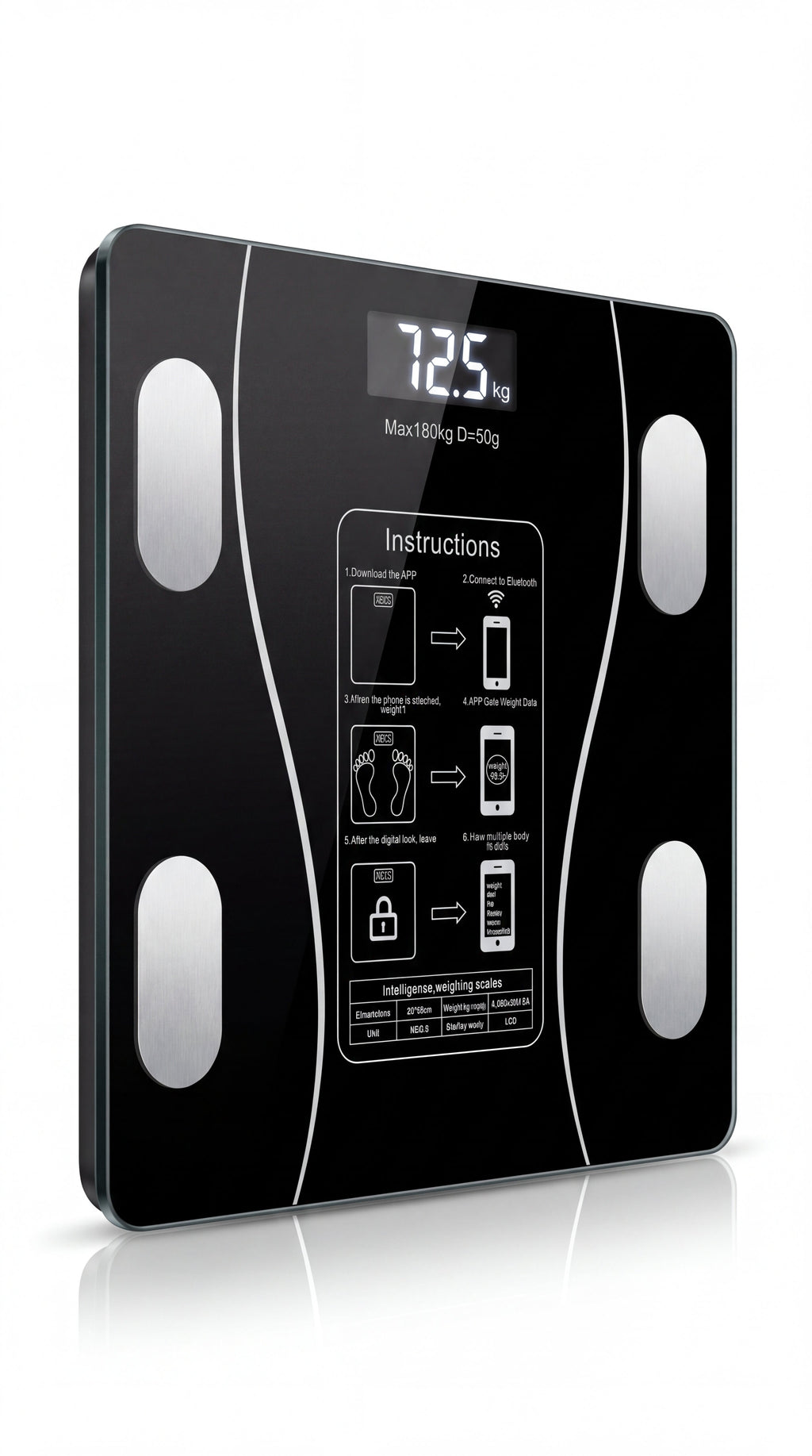 Smart Bluetooth Weight Scale with BMI & Body Fat Analyzer – Digital Body Composition Machine