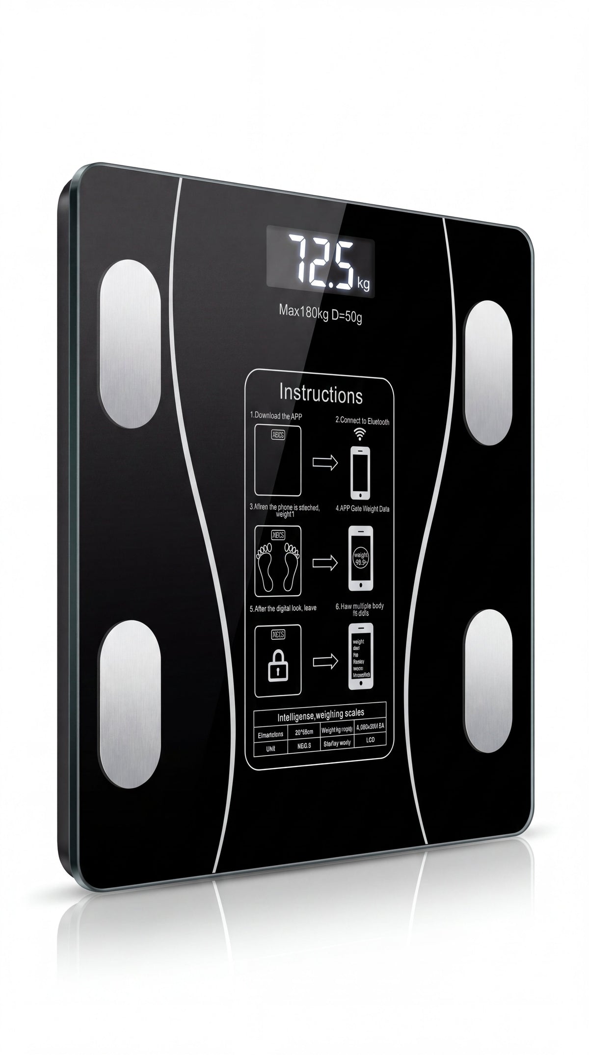Smart Bluetooth Weight Scale with BMI & Body Fat Analyzer – Digital Body Composition Machine